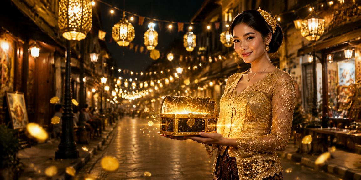 Suasana malam hiburan casino online Indonesia di lingkungan pasar yang ramai